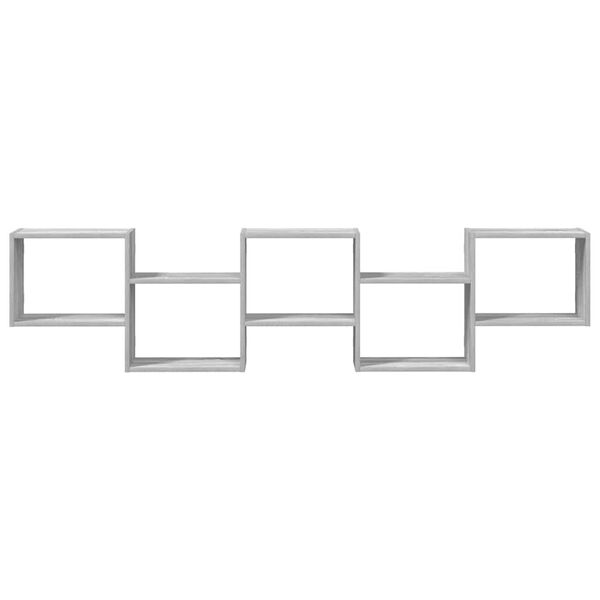 vidaXL Wall Cube Shelf 5 Compartments Grey Sonoma Engineered Wood