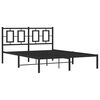 vidaXL Metal Bed Frame without Mattress with Headboard Black 140x190cm