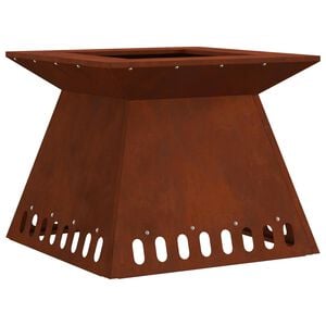 vidaXL Fire Bowl Rusty 48 x 48 x 40 cm Weathering Steel