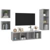 vidaXL 4 Piece TV Cabinet Set Concrete Grey Engineered Wood