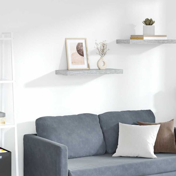vidaXL Floating Wall Shelf Concrete Grey 60x23.5x3.8 cm MDF
