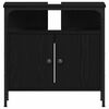 vidaXL Bathroom Vanity Units with Shelf 3 pcs Black Engineered wood