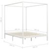 vidaXL Canopy Bed Frame without Mattress White Solid Wood 180x200 cm Super King