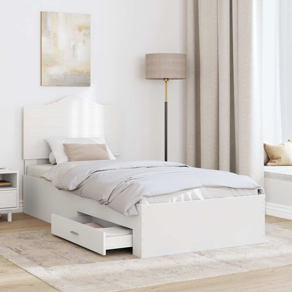 vidaXL Bed Frame with Headboard White 90 x 190 cm Engineered Wood