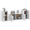 vidaXL 3 Piece TV Cabinet Set White Engineered Wood
