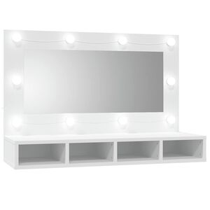 vidaXL Mirror Cabinet with LED White 90x31,5x62 cm