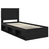 vidaXL Bed Frame with Headboard Black 90 x 200 cm Solid Pine Wood
