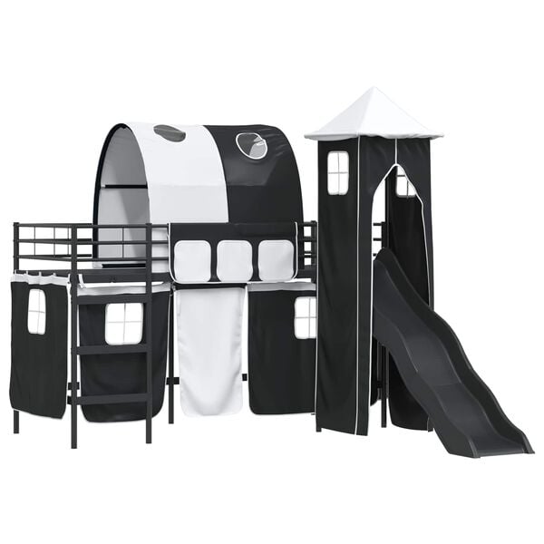 vidaXL Kids'Loft Bed Frame Black 90 x 190 cm Metal
