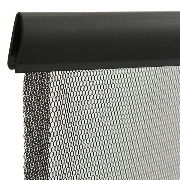 vidaXL Insect Door Screen with 10-Piece Mesh Curtain Black 240x240 cm