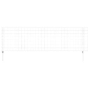 vidaXL Fence with Post Silver