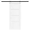 vidaXL Sliding Door White and Black 83 x 202 cm Solid Pine Wood