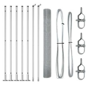 vidaXL Welded Wire Fence with Concrete Base 10 x 1 m Galvanised Steel
