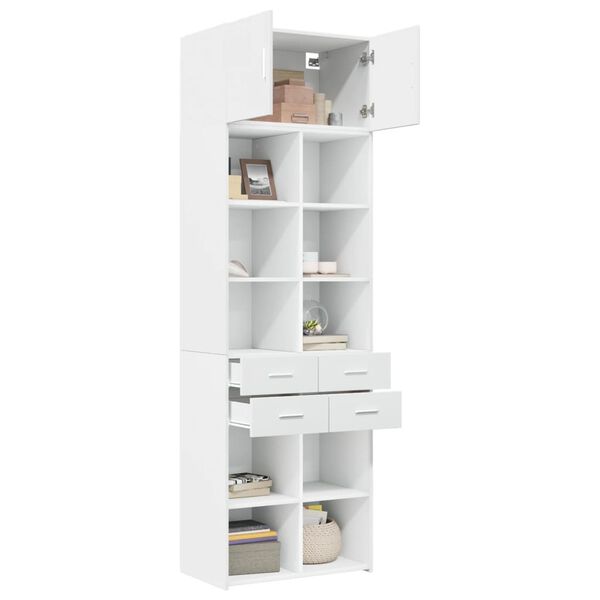 vidaXL Storage Cabinet White 70x42.5x225 cm Engineered Wood