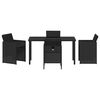vidaXL Garden Dining Set 5 pcs Black Poly Rattan