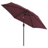 vidaXL Garden Parasol with LED Lights and Steel Pole 300 cm Bordeaux Red