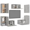 vidaXL 7 Piece TV Cabinet Set Concrete Grey Engineered Wood