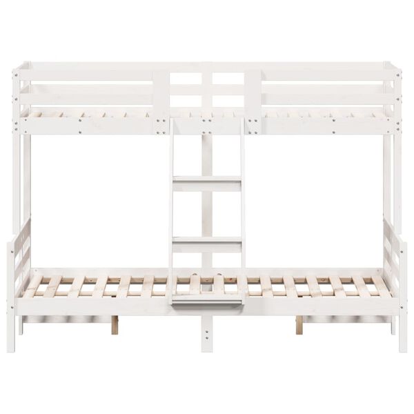 vidaXL Bunk Bed without Mattress 90x200/120x200 cm White Solid Wood
