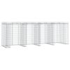 vidaXL Gabion Wall for Garbage Bin 350x91x120 cm Galvanised Iron