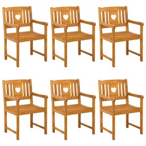 vidaXL Outdoor Bench 6 pcs Natural 56 x 55.5 x 90 cm Solid Acacia Wood