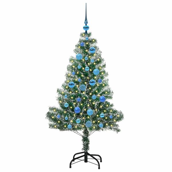 vidaXL Artificial Christmas Tree Snow Flocked with LED Light 150 cm
