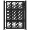 vidaXL Garden Gate Black 100x125 cm Steel Cross Design