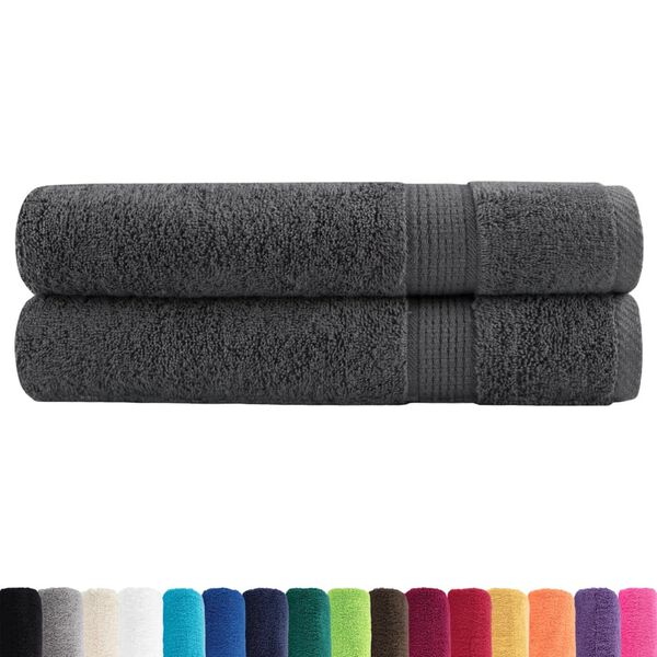 vidaXL Premium Towels "SOLUND" 2 pcs Anthracite 100x200 cm 600 gsm