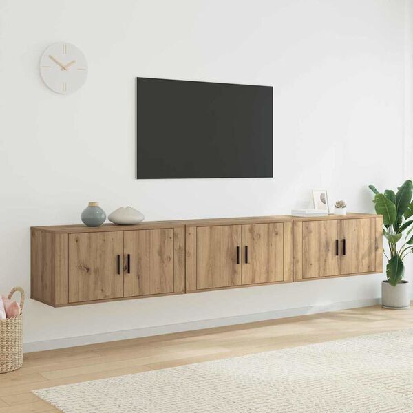 vidaXL Wall-mounted TV Cabinet Set 3 pcs Artisan Oak 80 x 34.5 x 40 cm