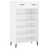 vidaXL Shoe Cabinet High Gloss White 60x35x105 cm Engineered Wood