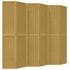 vidaXL Room Divider 6 Panels Brown Solid Wood Paulownia