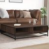 vidaXL Coffee Table Brown Oak 100x100x30 cm Engineered Wood and Metal