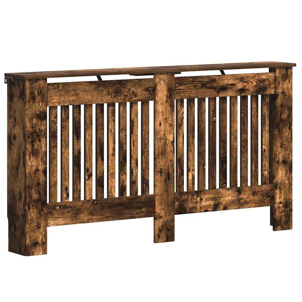 vidaXL Radiator Cover Smoked Oak 152 x 19 x 81.5 cm Engineered Wood
