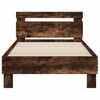 vidaXL Bed Frame without Mattress with LED Lights Smoked Oak 90x200 cm
