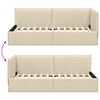 vidaXL Corner Bed Frame with Headboard Cream 90 x 190 cm Fabric