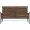 vidaXL Metal Bed Frame without Mattress Brown Oak 140x190 cm