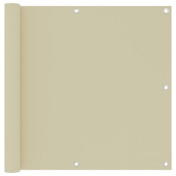 vidaXL Balcony Screen Cream 90x500 cm Oxford Fabric