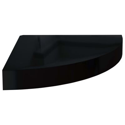 vidaXL Floating Corner Shelf High Gloss Black 25x25x3.8 cm MDF