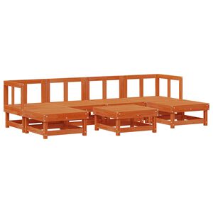 vidaXL Garden Lounge Set 7 pcs Wax Brown Solid Pine Wood
