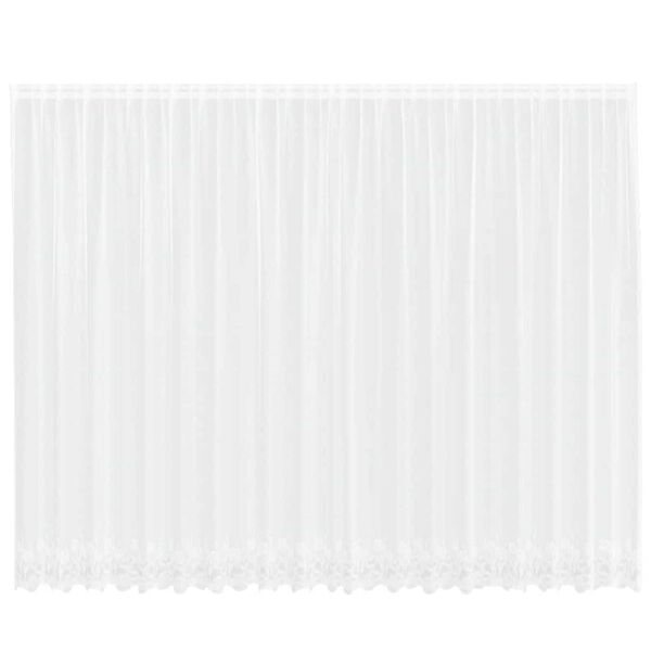 vidaXL Lace Curtain with Curtains Floral White 240 x 500 cm Polyester