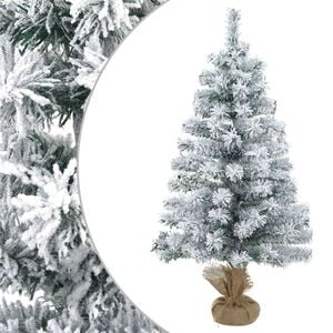 vidaXL Mini Christmas Tree Flocked 45 cm PVC Green and White