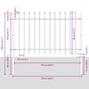 vidaXL Garden Fence 7 pcs Grey 11.9 x 0.8 m Powder-coated Steel