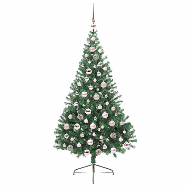 vidaXL Artificial Pre-lit Christmas Tree Green 180 cm PVC