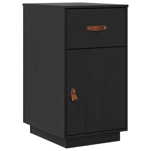vidaXL Desk Cabinet Black 40x50x75 cm Solid Wood Pine