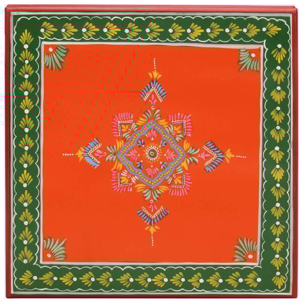 vidaXL Coffee Table Orange Hand Painted Solid Wood Mango