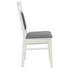vidaXL Dining Chair 2 pcs White and Grey Solid Rubber Wood