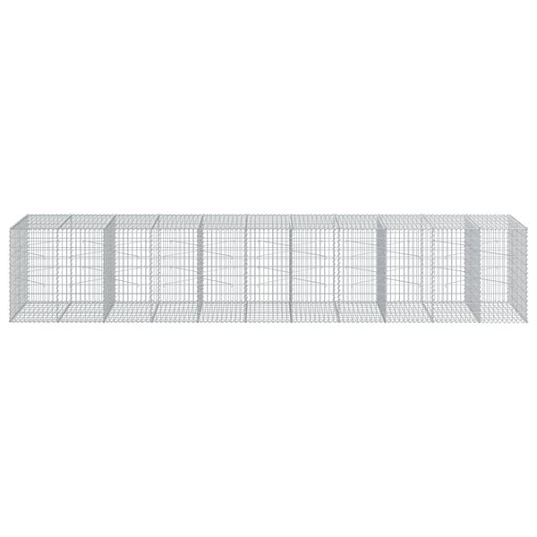 vidaXL Gabion Basket with Cover 550x100x100 cm Galvanised Iron