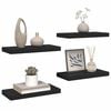 vidaXL Floating Wall Shelves 4 pcs Black 50x23x3.8 cm MDF