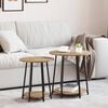 vidaXL Side Table Set 2 pcs Artisan Oak and Black 50 x 50 x 51 cm
