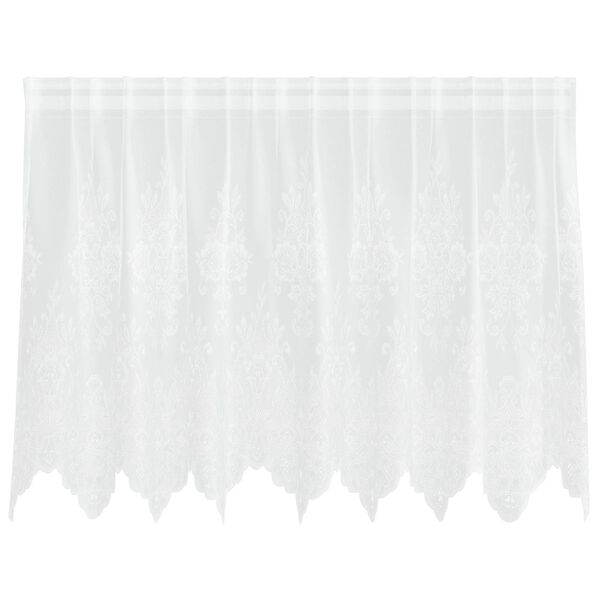 vidaXL Lace Curtain with Curtains Floral White 80 x 200 cm Polyester
