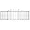 vidaXL Arched Gabion Baskets 3 pcs 200x30x60/80 cm Galvanised Iron