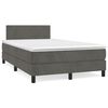 vidaXL Box Spring Bed with Mattress Dark Grey 120x200 cm Velvet